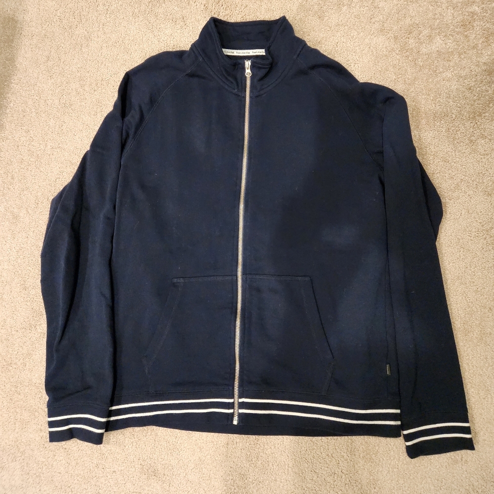 Men's Frank & Oak Navy Zip-up Cardigan Sweater Size Large- Excellent Condition